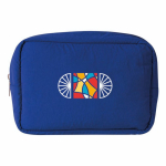 Toilettas van nylon en polyester met bijpassende rits kleur blauw tweede weergave