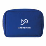 Toilettas van nylon en polyester met bijpassende rits kleur blauw derde weergave