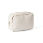 Toilettas van nylon en polyester met bijpassende rits kleur beige eerste weergave