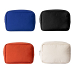 Toilettas van nylon en polyester met bijpassende rits kleur beige tweede weergave