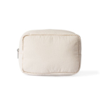 Toilettas van nylon en polyester met bijpassende rits kleur beige