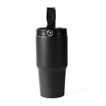 Lekvrije thermosfles van gerecycled roestvrij staal 600 ml kleur zwart eerste weergave