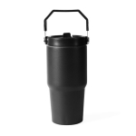 Lekvrije thermosfles van gerecycled roestvrij staal 600 ml kleur zwart tweede weergave