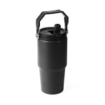 Lekvrije thermosfles van gerecycled roestvrij staal 600 ml kleur zwart derde weergave