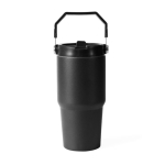Lekvrije thermosfles van gerecycled roestvrij staal 600 ml kleur zwart
