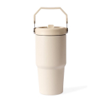 Lekvrije thermosfles van gerecycled roestvrij staal 600 ml kleur beige tweede weergave