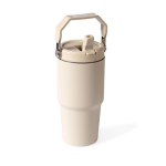 Lekvrije thermosfles van gerecycled roestvrij staal 600 ml kleur beige derde weergave