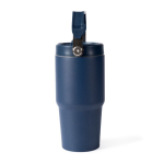 Lekvrije thermosfles van gerecycled roestvrij staal 600 ml kleur marineblauw eerste weergave
