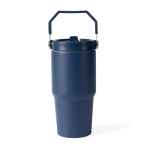 Lekvrije thermosfles van gerecycled roestvrij staal 600 ml kleur marineblauw tweede weergave