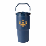 Lekvrije thermosfles van gerecycled roestvrij staal 600 ml kleur marineblauw vijfde weergave