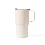 Roestvrijstalen lekvrije thermische beker met handgreep 600 ml kleur beige eerste weergave