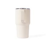 Roestvrijstalen lekvrije thermische beker met handgreep 600 ml kleur beige tweede weergave
