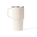 Roestvrijstalen lekvrije thermische beker met handgreep 600 ml kleur beige derde weergave
