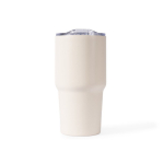 Roestvrijstalen lekvrije thermische beker met handgreep 600 ml kleur beige vierde weergave