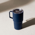 Roestvrijstalen lekvrije thermische beker met handgreep 600 ml kleur marineblauw vijfde weergave