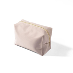 Stevige toilettas van nylon en polyester met één vak kleur beige eerste weergave