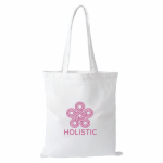 Polyester tas met lange hengsels en draagkracht van 10 kg 300 g/m² kleur wit tweede weergave