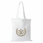 Polyester tas met lange hengsels en draagkracht van 10 kg 300 g/m² kleur wit derde weergave