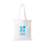 Polyester tas met lange hengsels en draagkracht van 10 kg 300 g/m² kleur wit met afdrukgebied