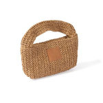 Kleine tas van papier en polyester met label voor bedrukking kleur bruin eerste weergave