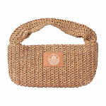 Kleine tas van papier en polyester met label voor bedrukking kleur bruin tweede weergave