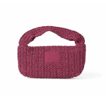 Kleine tas van papier en polyester met label voor bedrukking kleur bordeaux