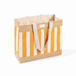 Tas van gerecycled katoen en jute met ruitdesign 220 g/m² kleur oranje eerste weergave