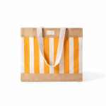 Tas van gerecycled katoen en jute met ruitdesign 220 g/m² kleur oranje tweede weergave