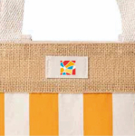 Tas van gerecycled katoen en jute met ruitdesign 220 g/m² kleur oranje vierde weergave