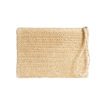 Toilettas van papier en polyester met label voor bedrukking kleur naturel eerste weergave