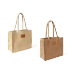 Papieren en polyester tas met lange hengsels, met label kleur bruin derde weergave
