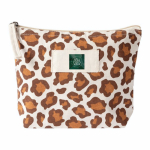 Toilettas van gerecycled katoen met dierenprint 200 g/m² kleur bruin tweede weergave