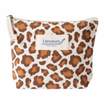 Toilettas van gerecycled katoen met dierenprint 200 g/m² kleur bruin derde weergave