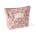 Toilettas van gerecycled katoen met dierenprint 200 g/m² kleur roze eerste weergave