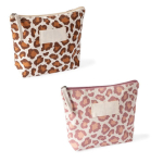 Toilettas van gerecycled katoen met dierenprint 200 g/m² kleur roze tweede weergave