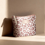 Toilettas van gerecycled katoen met dierenprint 200 g/m² kleur roze derde weergave