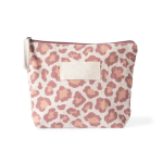 Toilettas van gerecycled katoen met dierenprint 200 g/m² kleur roze