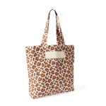 Tas van gerecycled katoen met animal print 200 g/m² kleur bruin eerste weergave