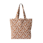 Tas van gerecycled katoen met animal print 200 g/m² kleur bruin tweede weergave