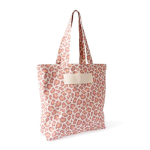 Tas van gerecycled katoen met animal print 200 g/m² kleur roze eerste weergave