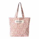 Tas van gerecycled katoen met animal print 200 g/m² kleur roze vierde weergave