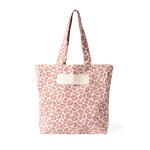 Tas van gerecycled katoen met animal print 200 g/m² kleur roze