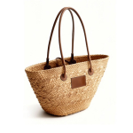 Middelgrote papieren shopper met lange hengsels kleur bruin eerste weergave