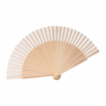 Houten en polyester waaier voor outdoor events kleur licht hout vierde weergave