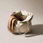 Tas van gerecycled katoen met rits en lange hengsels 280 g/m² kleur naturel gedetailleerde weergave 3