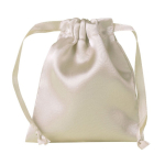 Set van 2 scrunchies met glanzend polyester presentatiezakje kleur naturel eerste weergave