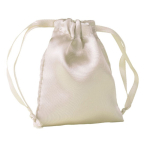 Set van 2 scrunchies met glanzend polyester presentatiezakje kleur naturel tweede weergave