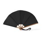 Opvouwbare waaier van bamboe en polyester voor events 23 cm kleur zwart
