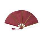 Opvouwbare waaier van bamboe en polyester voor events 23 cm kleur rood eerste weergave