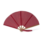 Opvouwbare waaier van bamboe en polyester voor events 23 cm kleur rood